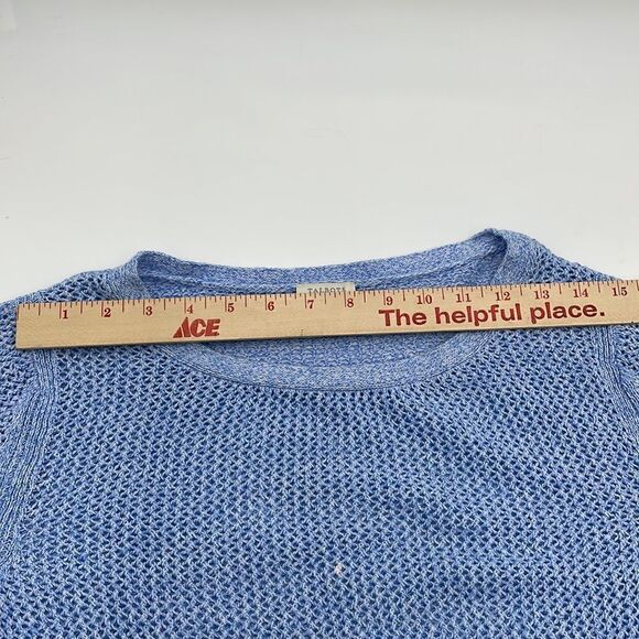 Blue 100% cotton Talbots sweater - Picture 8 of 9